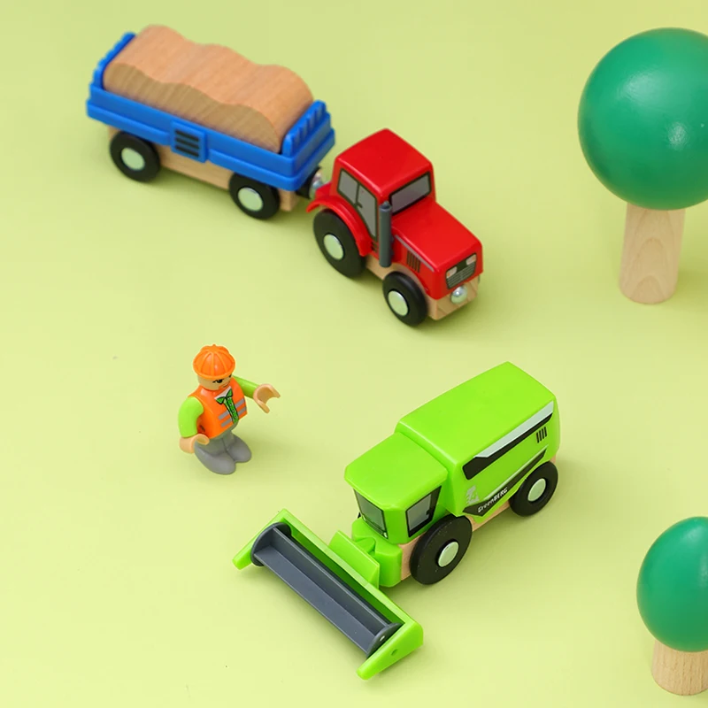 Camion di ingegneria Giocattolo magnetico Auto Escavatore Escavatore Bambini Neonato Modello Combinazione Treno ferroviario in legno W13