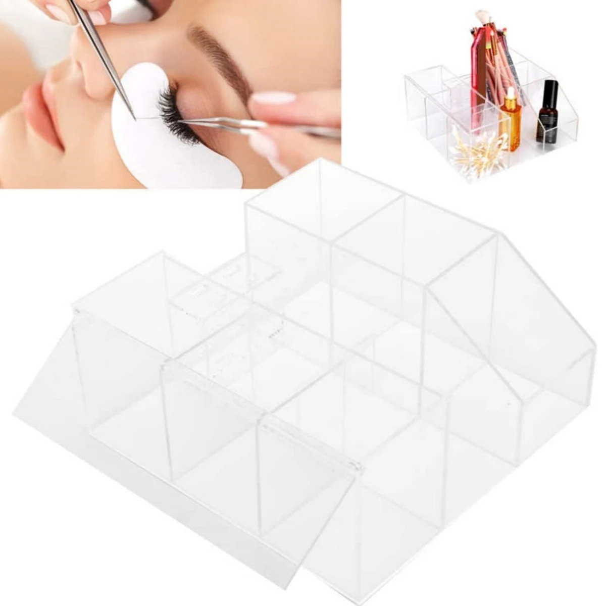 

Acrylic Eyelash Tweezer Storage Holder Durable Convenient Tweezers Stand Shelf Holder Eyelash extension women Makeup Tools