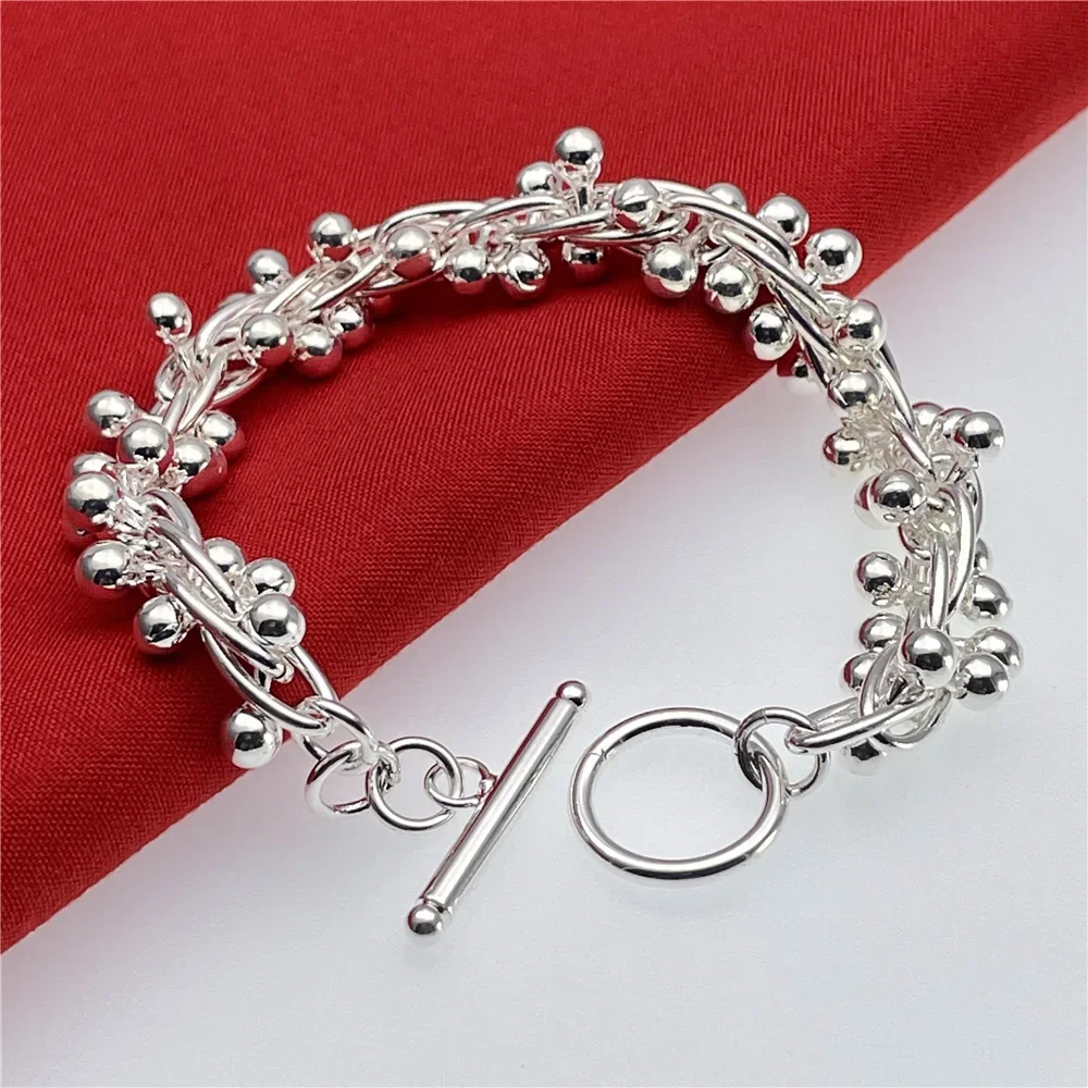 

Zhubobo 925 Sterling Silver Grape Beads Bracelet Chain For Woman Lady Wedding Fashion Party Charm Accessories Jewelry Gift