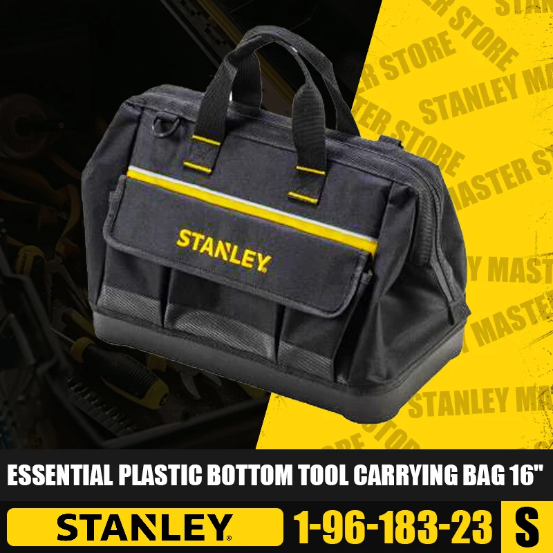 

STANLEY 1-96-183-23 ESSENTIAL Plastic Bottom Tool Carrying Bag Large Capacity Storage Bag Repair Hard Bottom Electrician's Bag