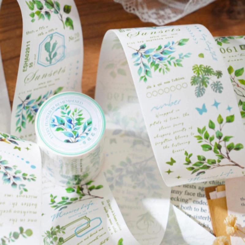 Mr. Paper, 200cm/roll, Vintage Branch and Leaf Themed Washi Tape, Scrapbook Album, Phone Case,diary Decoration, Literary Sticker
