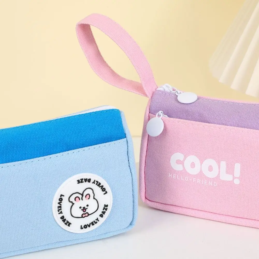 Wear Resistant High Aesthetic Value Lubi Pencil Bag Cartoon Large Capacity Triangle Stationery Bag Ins Cute Storage Bag Women