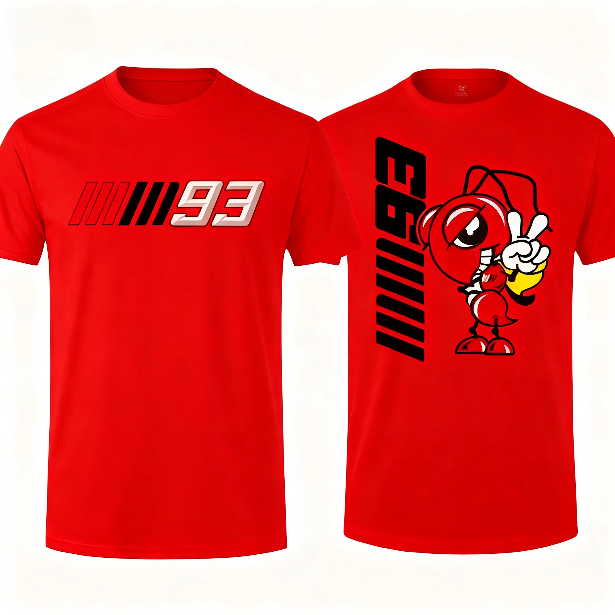 تي شيرت مارك صيفي قطني للرجال موديل 2025 كاجوال رقم. تي شيرت 93 Motor Marquezs جرافيك بأكمام قصيرة ملابس الشارع S-4XL تي شيرت رائع