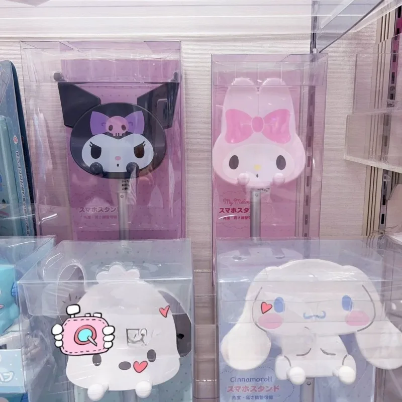 Adjustable height My Melody Kuromi mobile phone stand animation peripheral desktop mobile phone base exquisite package new style