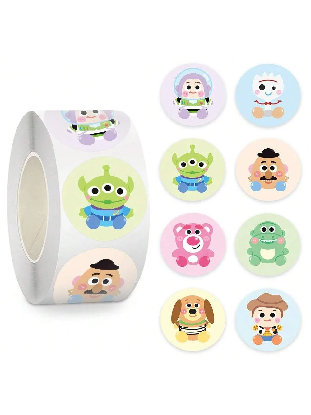 500 stks/rol Disney Toy Story Cartoon Ronde Afdichting Sticker DIY PVC Laptop Decals Water Cup Decoratie Stiker Beloning Gift speelgoed