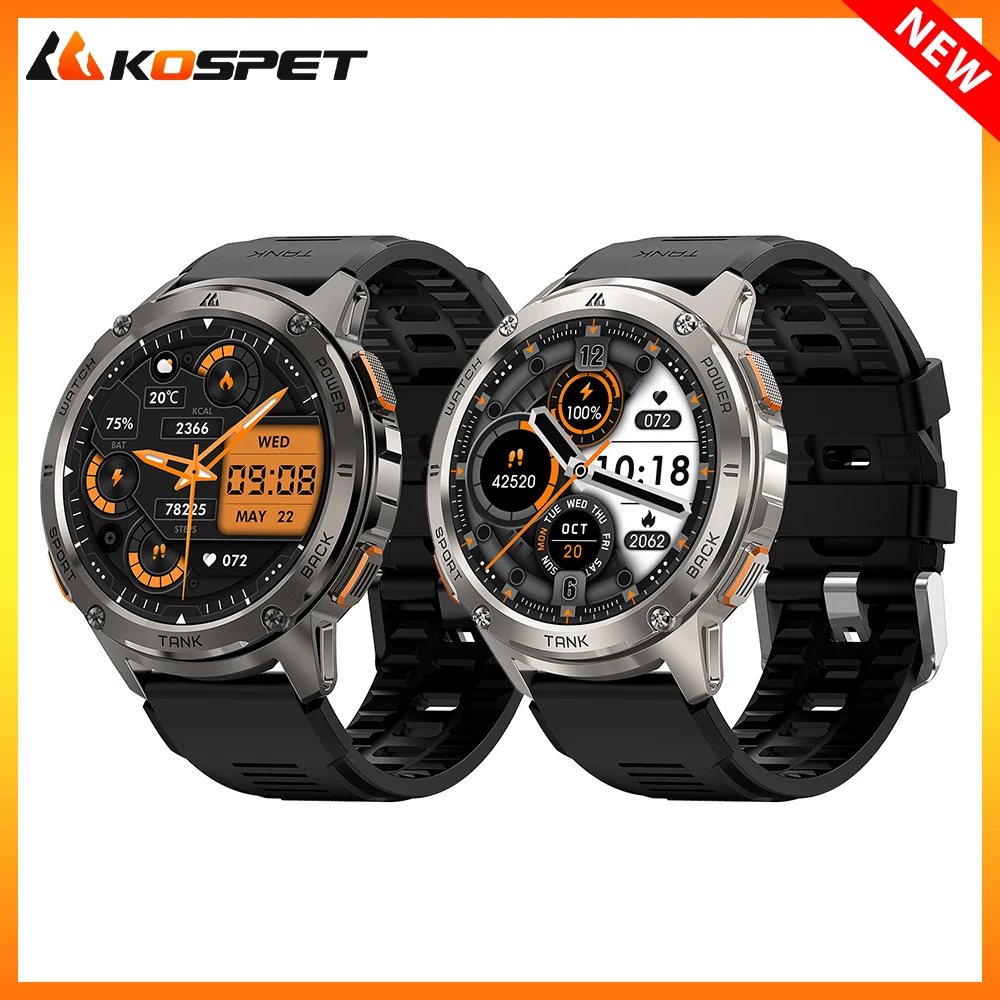 

2024 Original KOSPET TANK T3 Smartwatches For Men Smart watch Women DIgital Military Sport Electronic Bluetooth Waterproof Watch