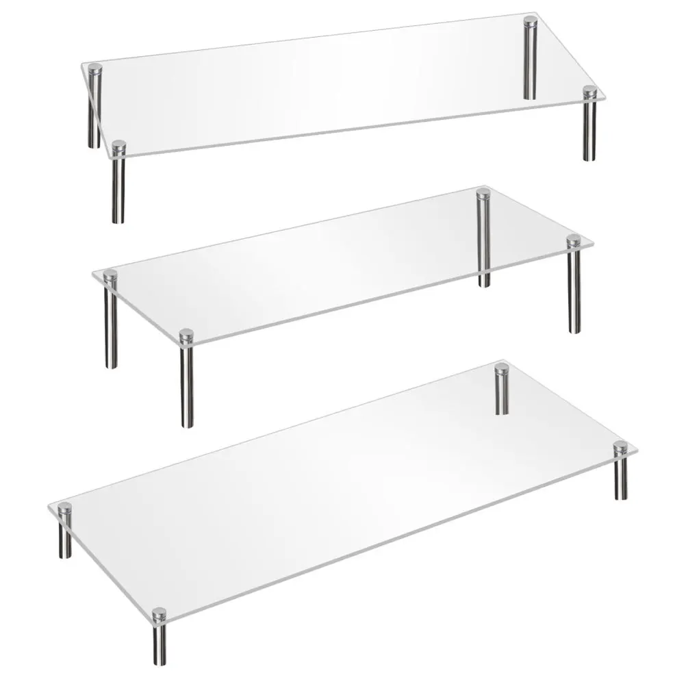 

3Pcs Transparent Cake Stand Acrylic Cupcake Holder Space Saving Display Tray for Birthday Christmas Celebration