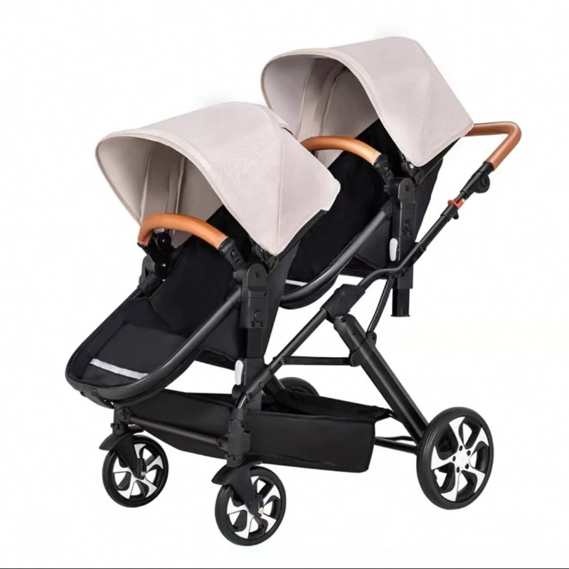 

Stroller stroller second child can sit and lie down light double sleeping basket folding