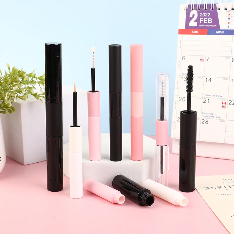 3/5/8ml Double Headed Empty Mascara Tube With Plug Eyelash Cream Container Bottle Make Up DIY Cosmetics Empty Tubes Pink Black