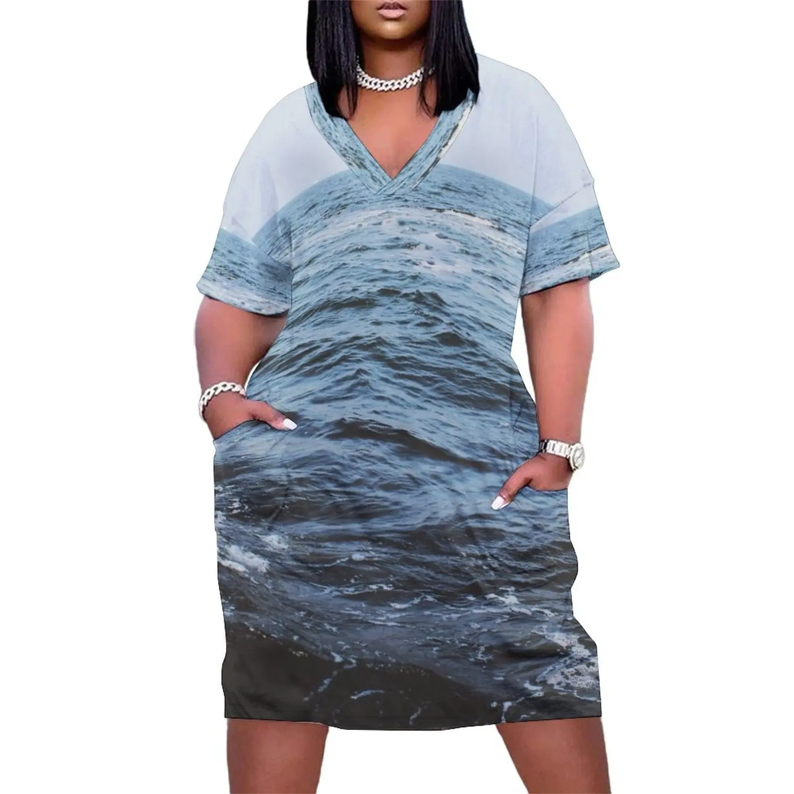 

Ocean Wave Loose Pocket Dress cocktail dresses wedding dresses for parties