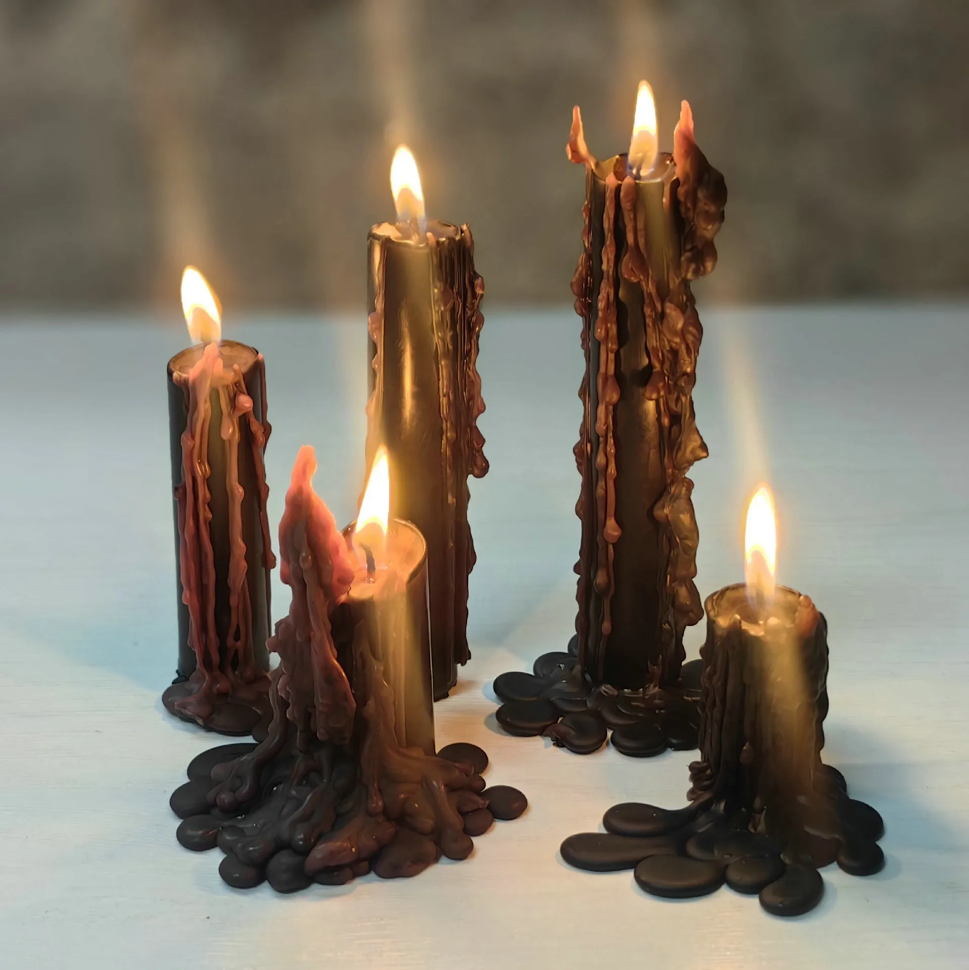 Cute Magic Burning Candles Paraffin Wax Colorful Drip Candle Long Candle, Nordic ins style decoration, festive atmosphere, home