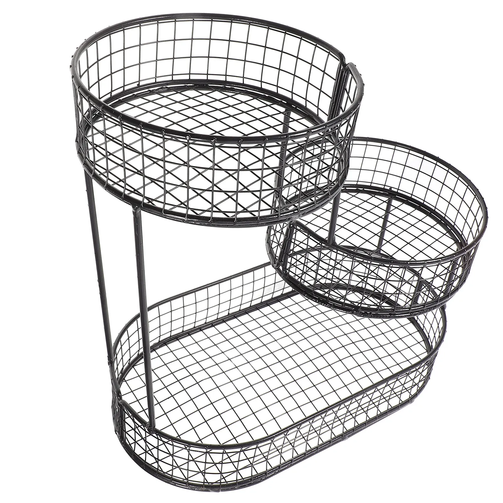 

3-Tier Fruit Basket Metal Wire Fruit Bowl for Kitchen Counter Dining Table Home Office Restaurant Picnic Use Strong Wear