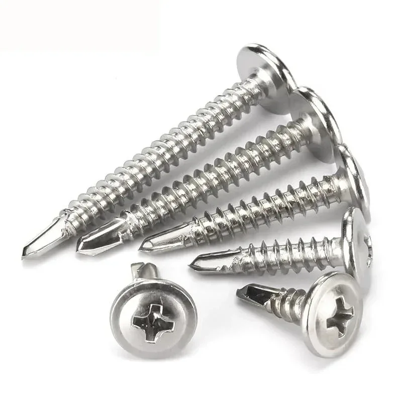 Stainless Steel Self-tapping Screws Metal Round Washer Flat Head Cross Phillips Self Drilling Screw Fasteners for Wood Sheet