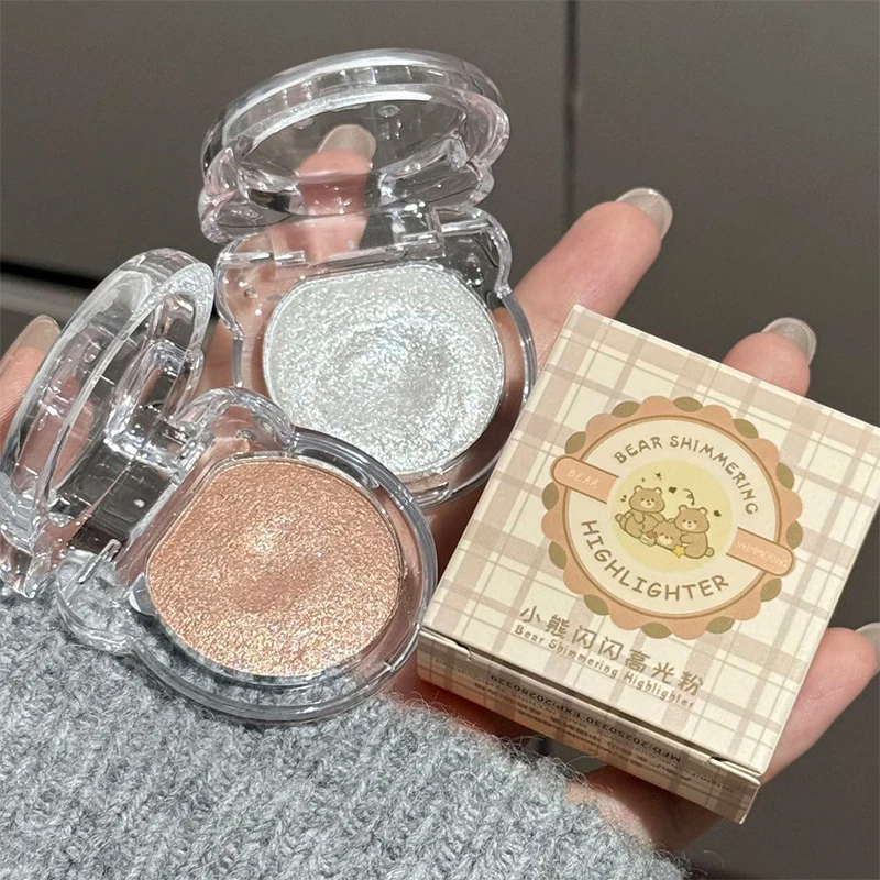 الأبيض هيغليغتر ماكياج الوجه اشراق غرامة مشرقة الشمبانيا الوردي أحادية اللون عينيه أحمر الخدود لطيف الوجه مستحضرات التجميل الكورية #4