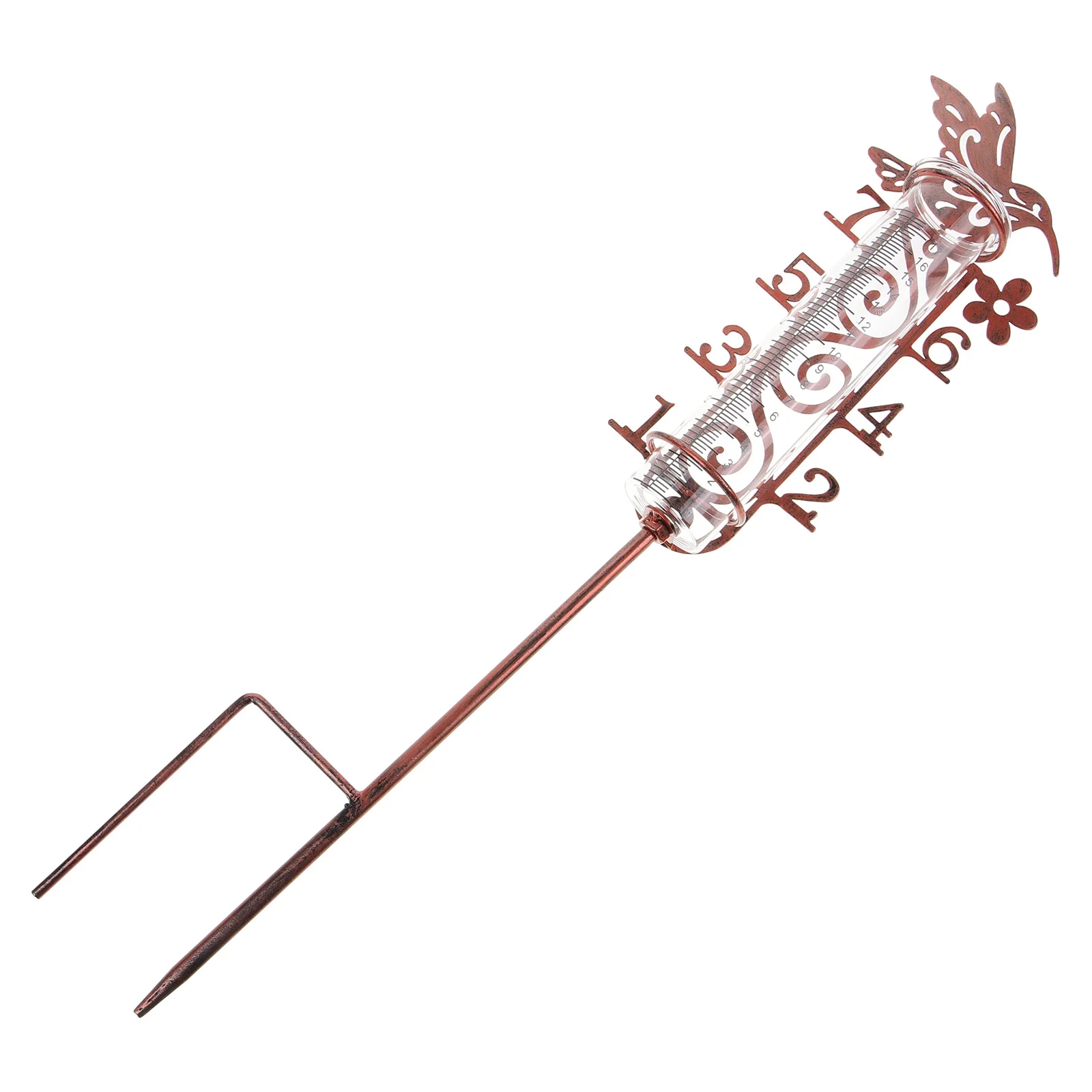 7-Zoll-Digital-Regenmesser für den Außenbereich, Garten, dekoratives tragbares Werkzeug, Metallpfahl, einfache Verwendung, genaue Messung, Regenmesser