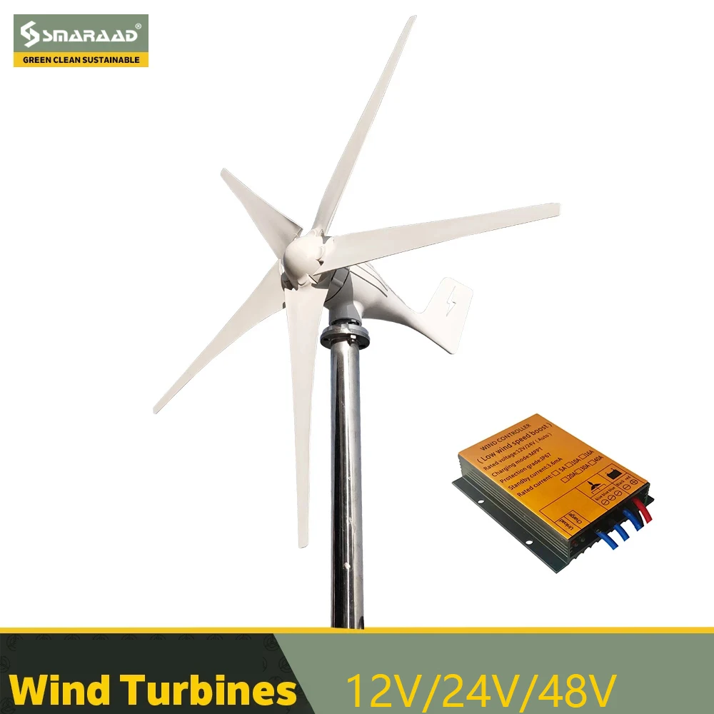 DIDITO 1000W Wind Turbine Generator 12V 24V 48V Windmill Alternative Energy Generator Free Energy Windmill With MPPT Controller