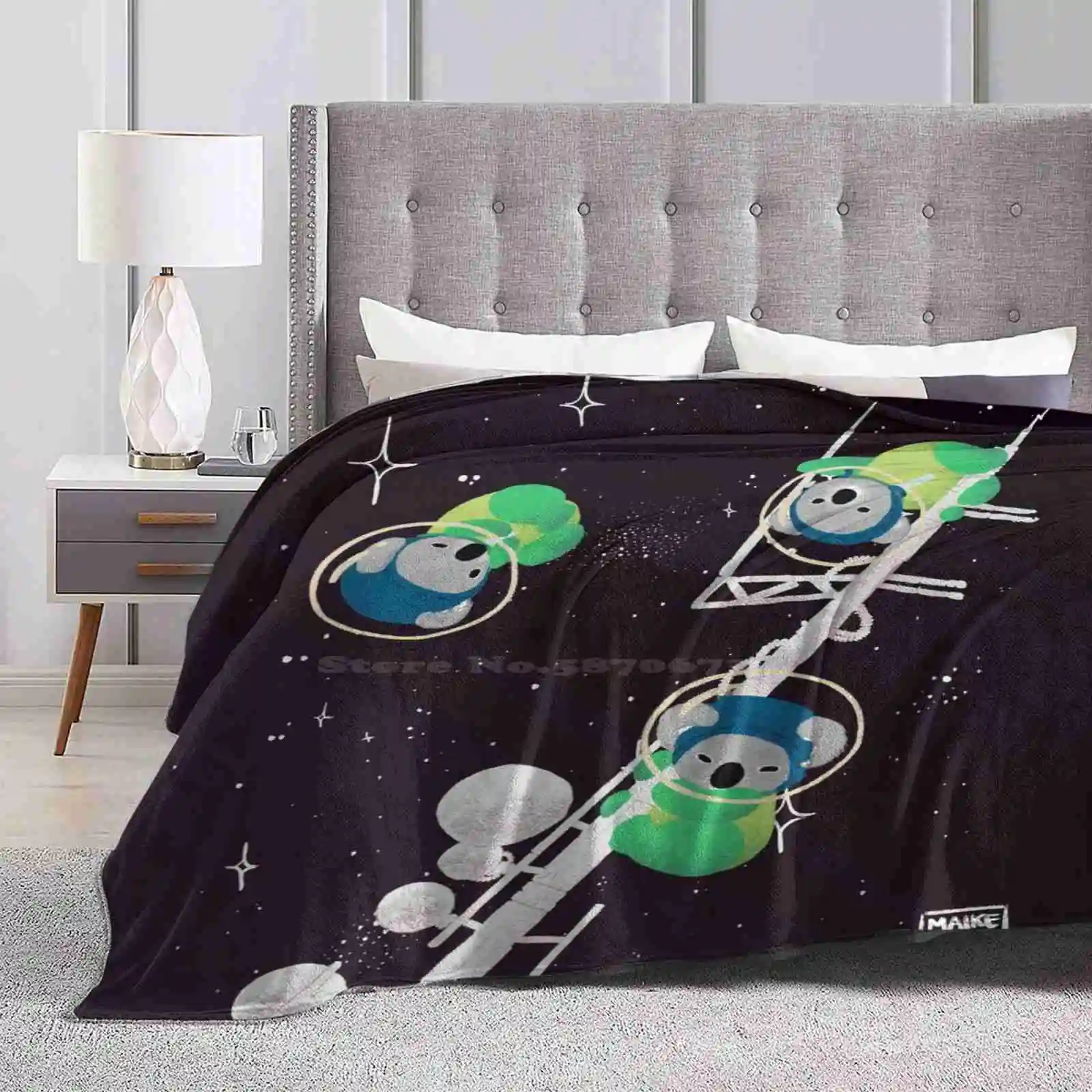 Space Koalas Latest Super Soft Warm Light Thin Blanket Space Koalas Space Animals Stars Cute Digital Illustration Children