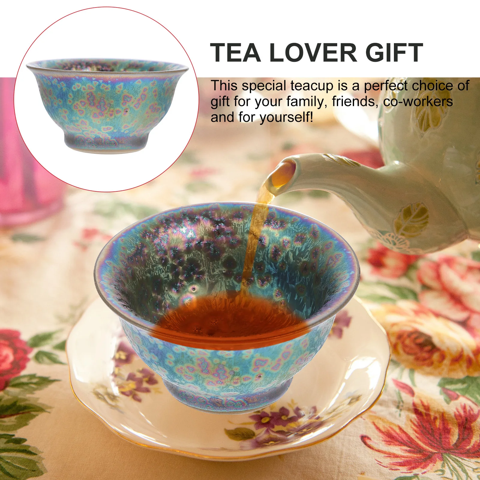 

Chinese Colorful Ceramic Tea Bowl Creative Gongfu Teacup for Tea Lover Gift Traditional Use Chinese Teacup Kungfu Teaware