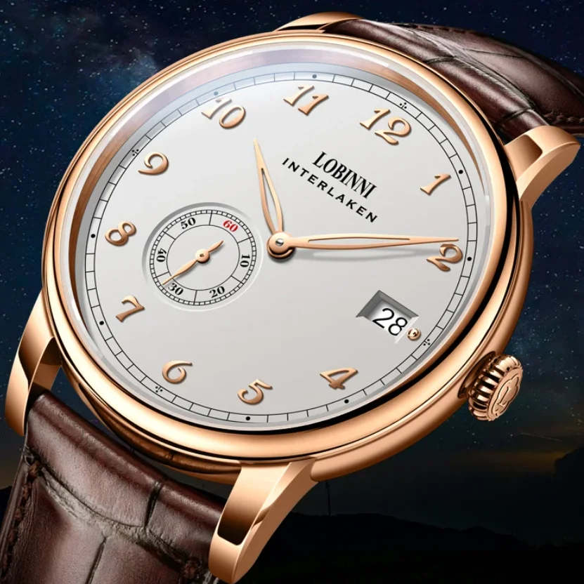 

Lobinni Men Automatic Watch 40MM Mechanical Wristwatch 50m Waterproof Sapphire Mirror Mini Rotor Hangzhou 5000