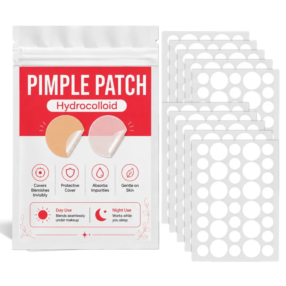 360/720Pcs Transparent Hydrocolloid Facial Patches, Assorted Sizes Invisible Blemish Cover Stickers, Waterproof Daily Use