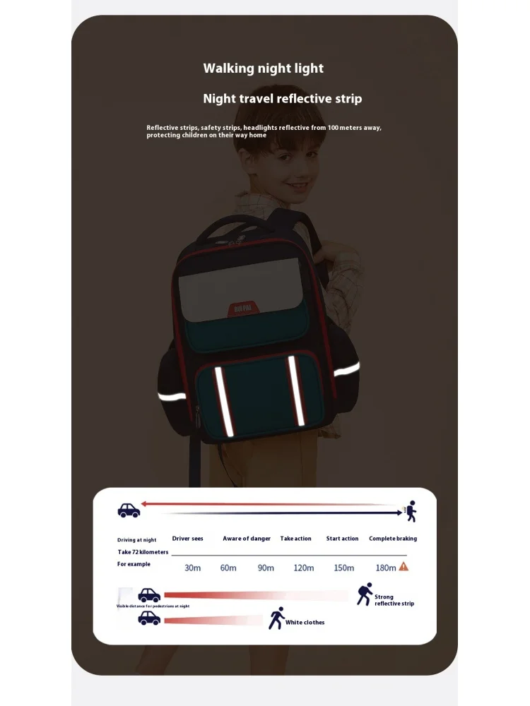 Sac à dos pour enfants et élèves du primaire, protection dorsale SR pour garçons, grande capacité de réduction de charge