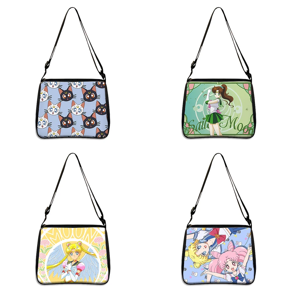 Sailors Moons Underarm Bags Cute Anime Terylene Single Shoulder Bags Fashion Kawaii Women Handbags Birthday Xmas Gifts