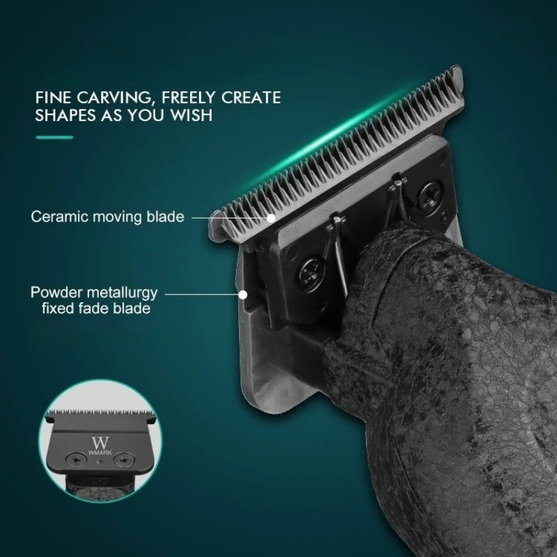 

WMARK NG-7205 электрические машинки для стрижки волос 6500 об/мин скорость двигателя перезаряжаемые ножницы для резьбы триммеры для волос для мужчин
