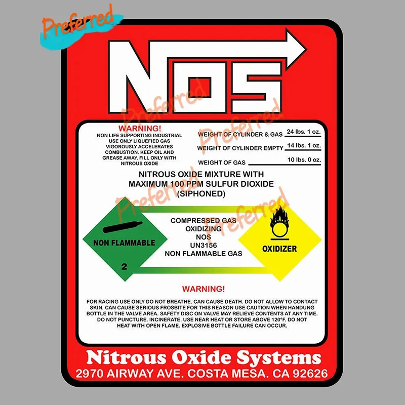 Nitrous Oxide Nos Oxide Drift Turbo Jdm Decal Sticker Height 15cm