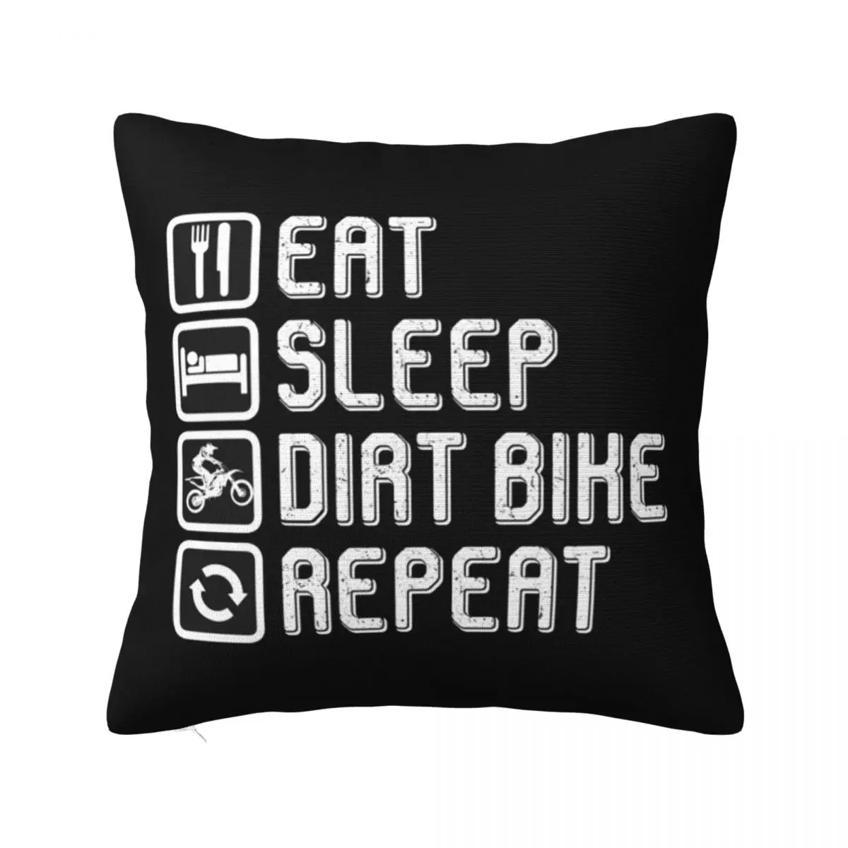 Motocross Bike Motorcycle Eat Sleep Dirt Bike Repeat Square Pillowcase Pillow Cover Cushion Decor Throw Pillow for Home Bedroom