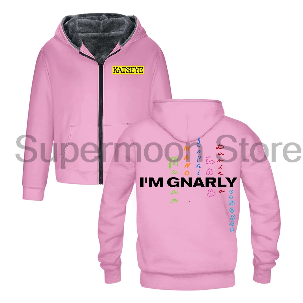 Kpop Katseye Gnarly Merch толстовки на молнии с длинным рукавом уличная одежда для мужчин и женщин куртка парки зимнее пальто