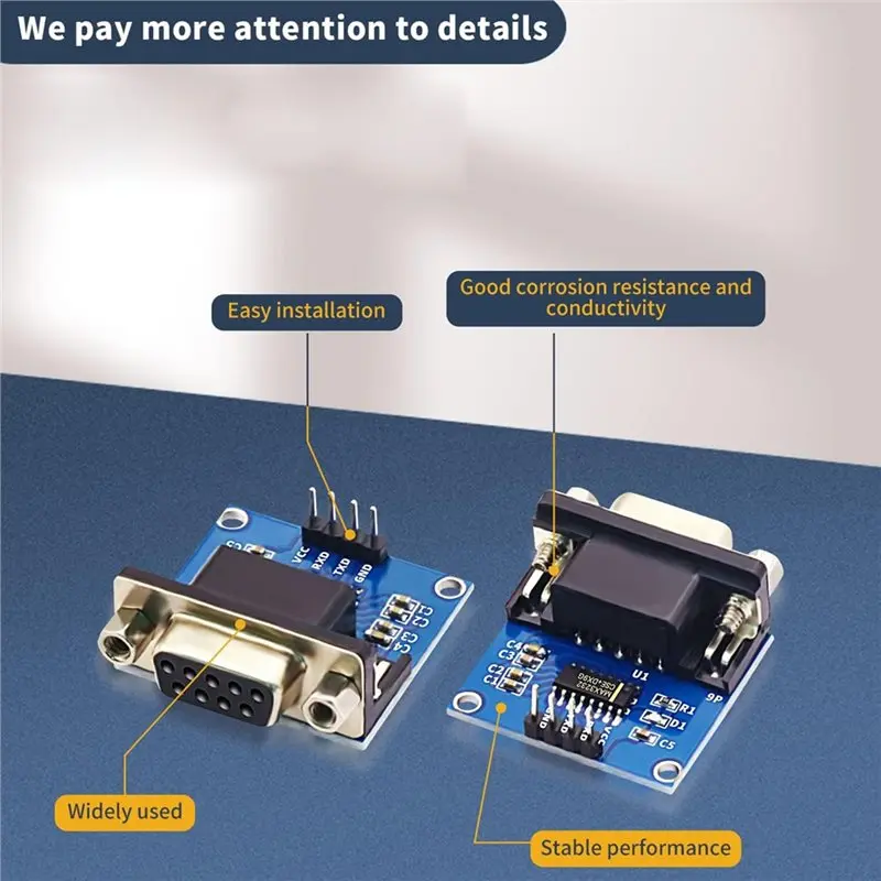 Leading-MAX3232 RS232 To TTL Converter 3.3V-5V Level Shift Module Transmission Module