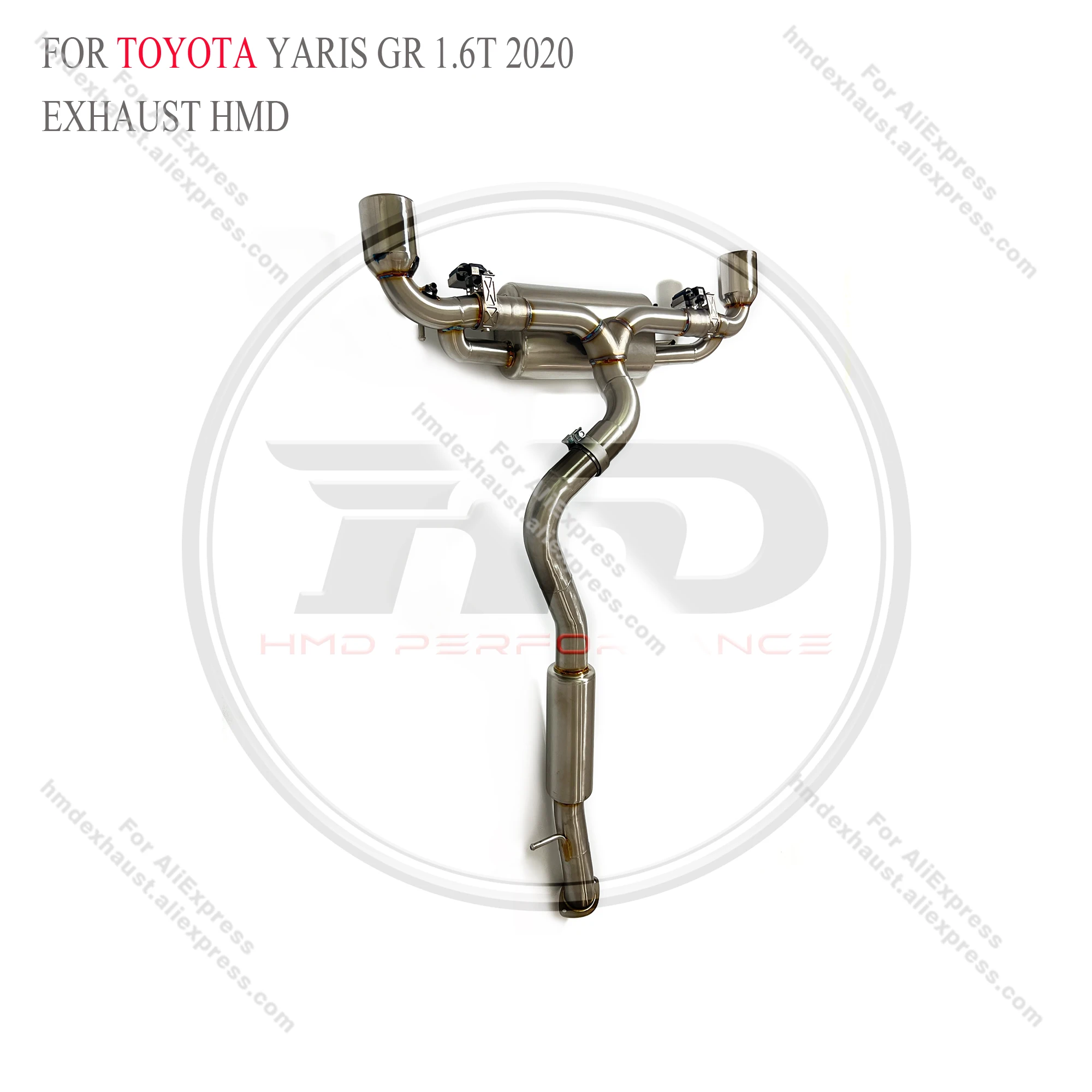 HMD Stainless Steel Exhaust Pipe System Performance Catback For Toyota Yaris GR 1.6T 2020 Muffler With Valve