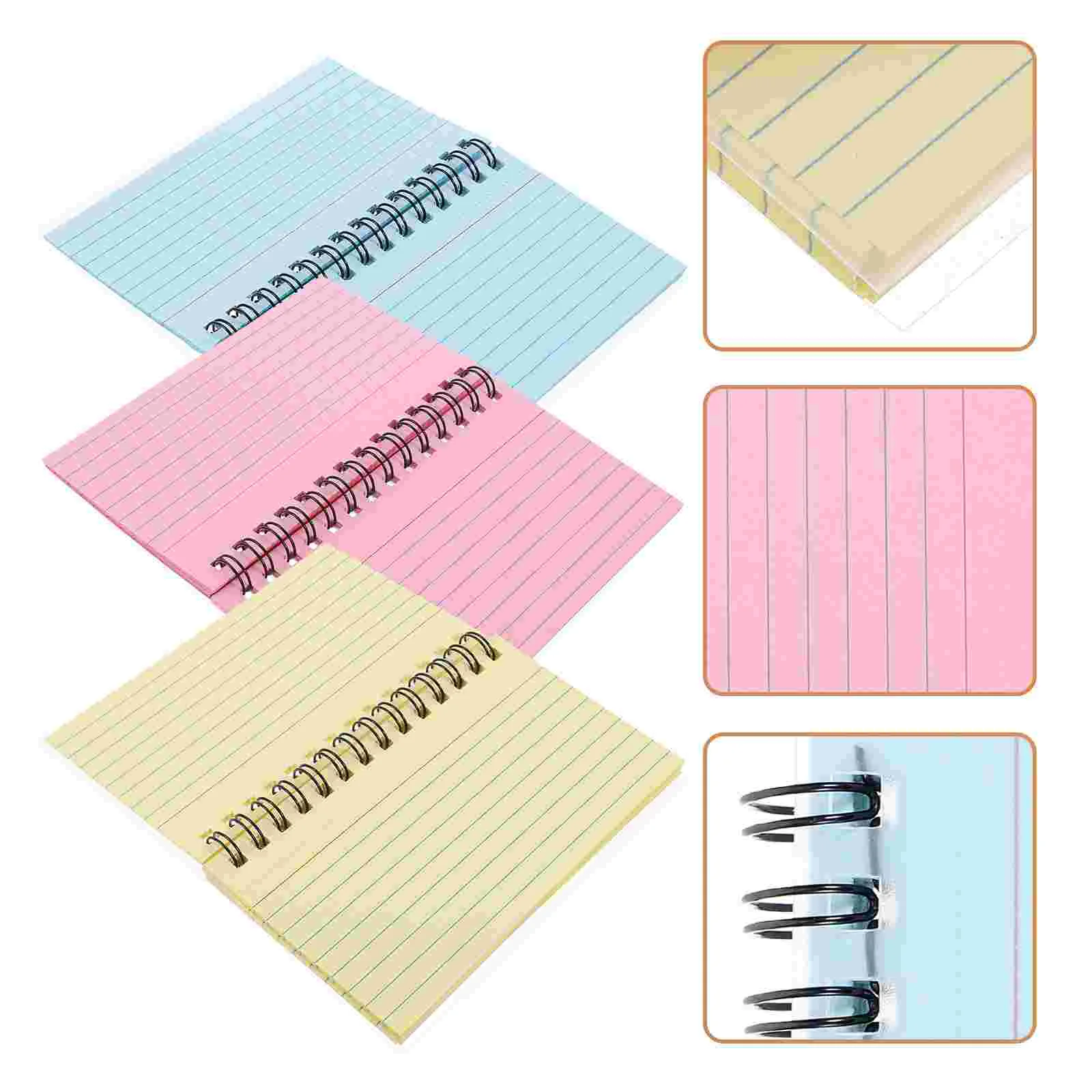 3 Pcs Index Cards Spiral Memo Notepads Papers Flash Small Notebooks Tearable Coil Travel