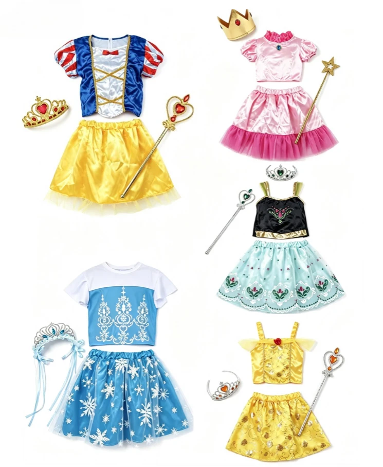 Sweet Cute Princess Exquisite Luxury Pretend Play Kit With Headband Wand For Toddler Birthday Holiday Gift Playset Storage Case