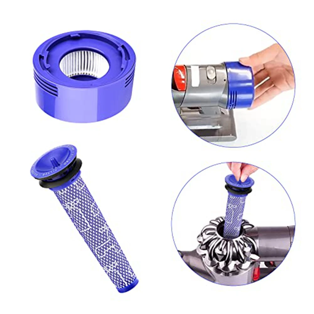 

-A90P 4Pack Filter Replacement For Dyson V7, V8 Animal And V8 Absolute Cordless Vacuum Cleaner HEPA Filter Replacements