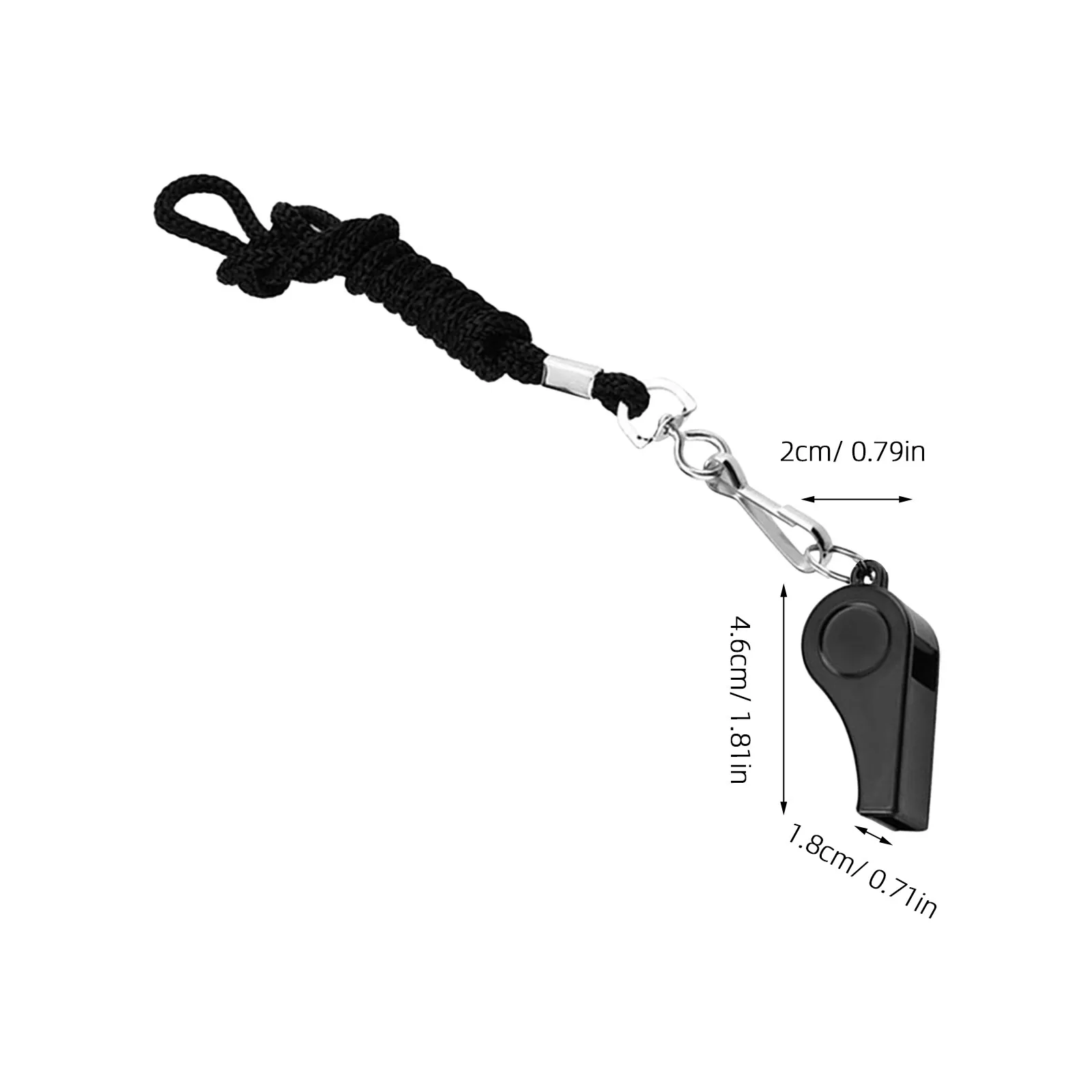 8Pcs Metal Portable Metal Whistle For Outdoor Sports Camper Black Survival Lanyards Safety Emergency Supplies Loud view 3