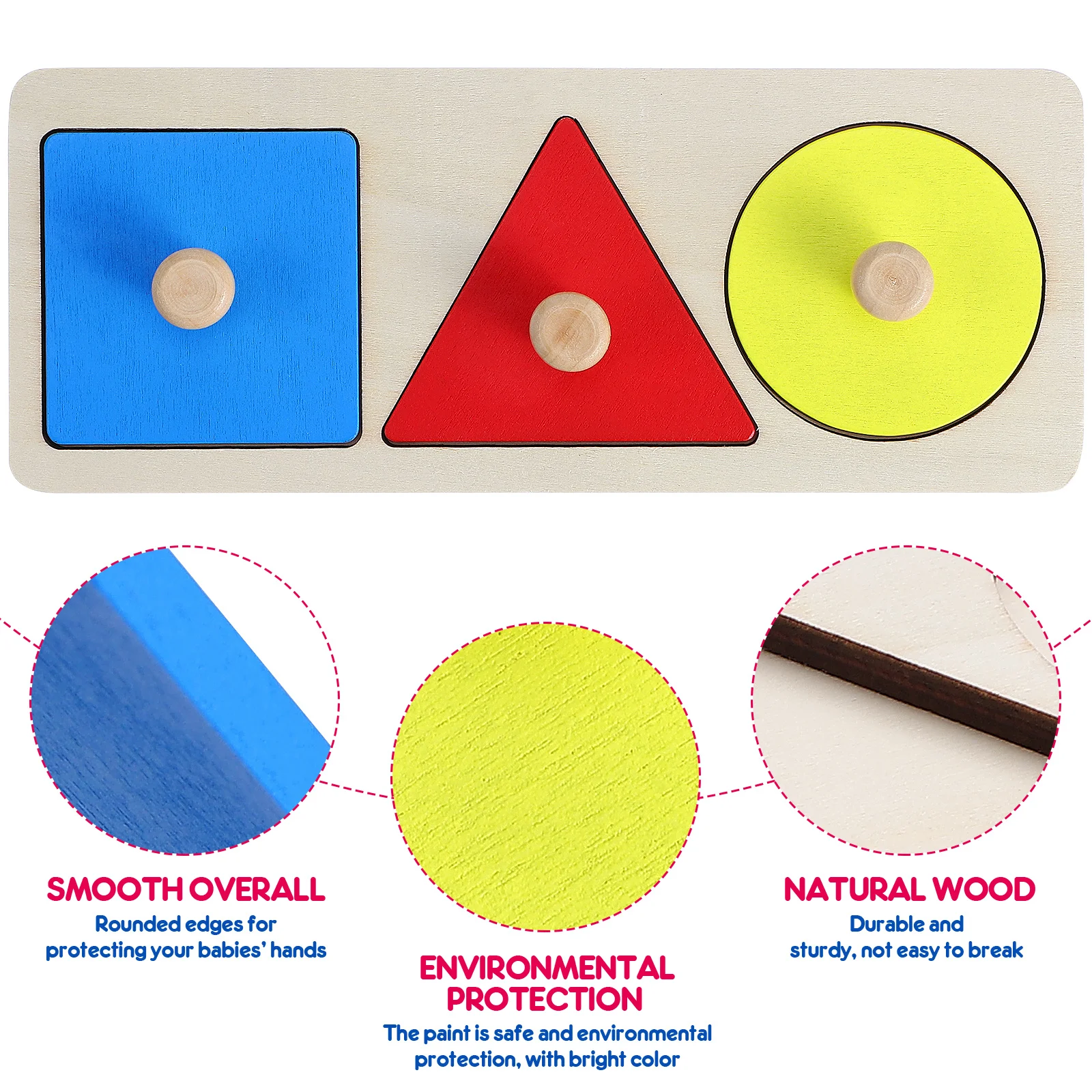 1 jeu de puzzles géométriques, mathématiques, éducatifs, Montessori, préscolaire, formation, apprentissage des couleurs et des formes, reconnaissance œil-main