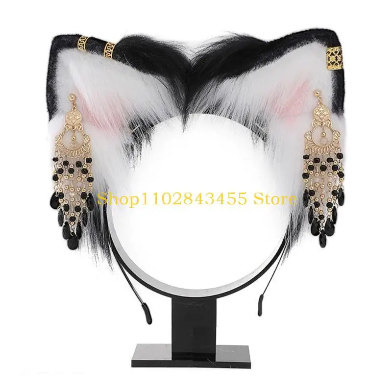 

49MC аниме зверь ухо обруч для волос этнический костюм кисточки ободок для волос Хэллоуин головные уборы