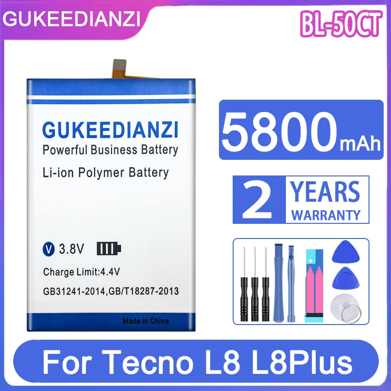 

Запасная батарея GUKEEDIANZI BL-50CT 5800mAh для Tecno L8 plus L8Plus