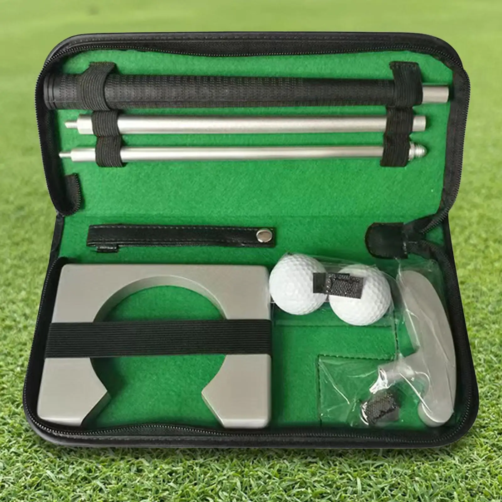 Golf Putter Set Bag Golf Ball Lightweight Container Case PU Leather Pouch