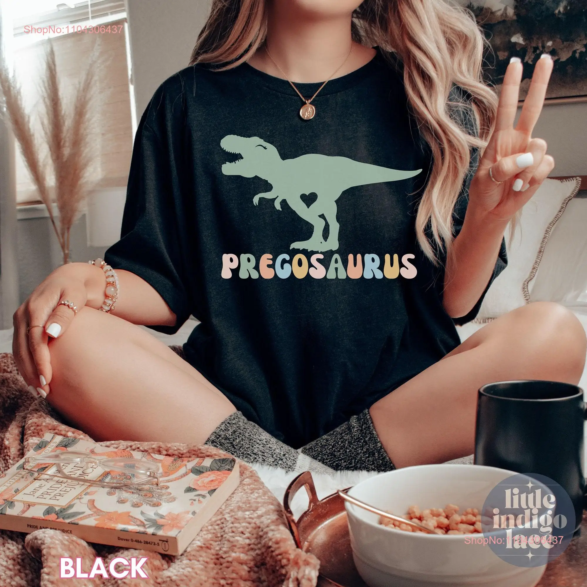 Pregosaurus T Shirt maternity Pregnant Trex Funny Pregnancy Mom to be gift long or short sleeves