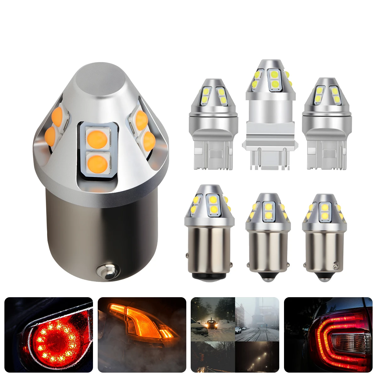 

2PCS 1157 BAY15D P21/5W T25 3157 P27/7W T20 7443 W21/5W LED Bulbs Car Parking Light Canbus Additional Brake Lights 12V No Error