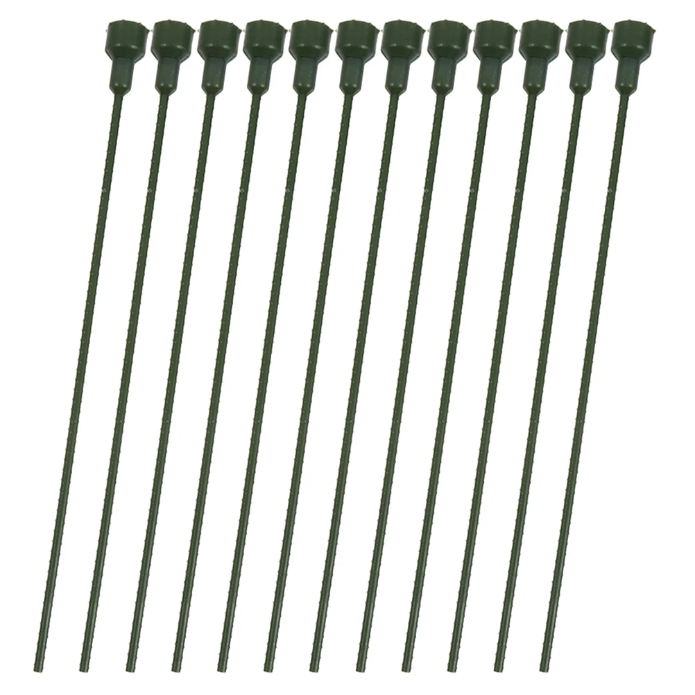 

12 Pcs Artificial Flower Stems Green Floral Sticks Bouquet Arrangement Holder Extension Adjustable Length Durable Plastic Vase