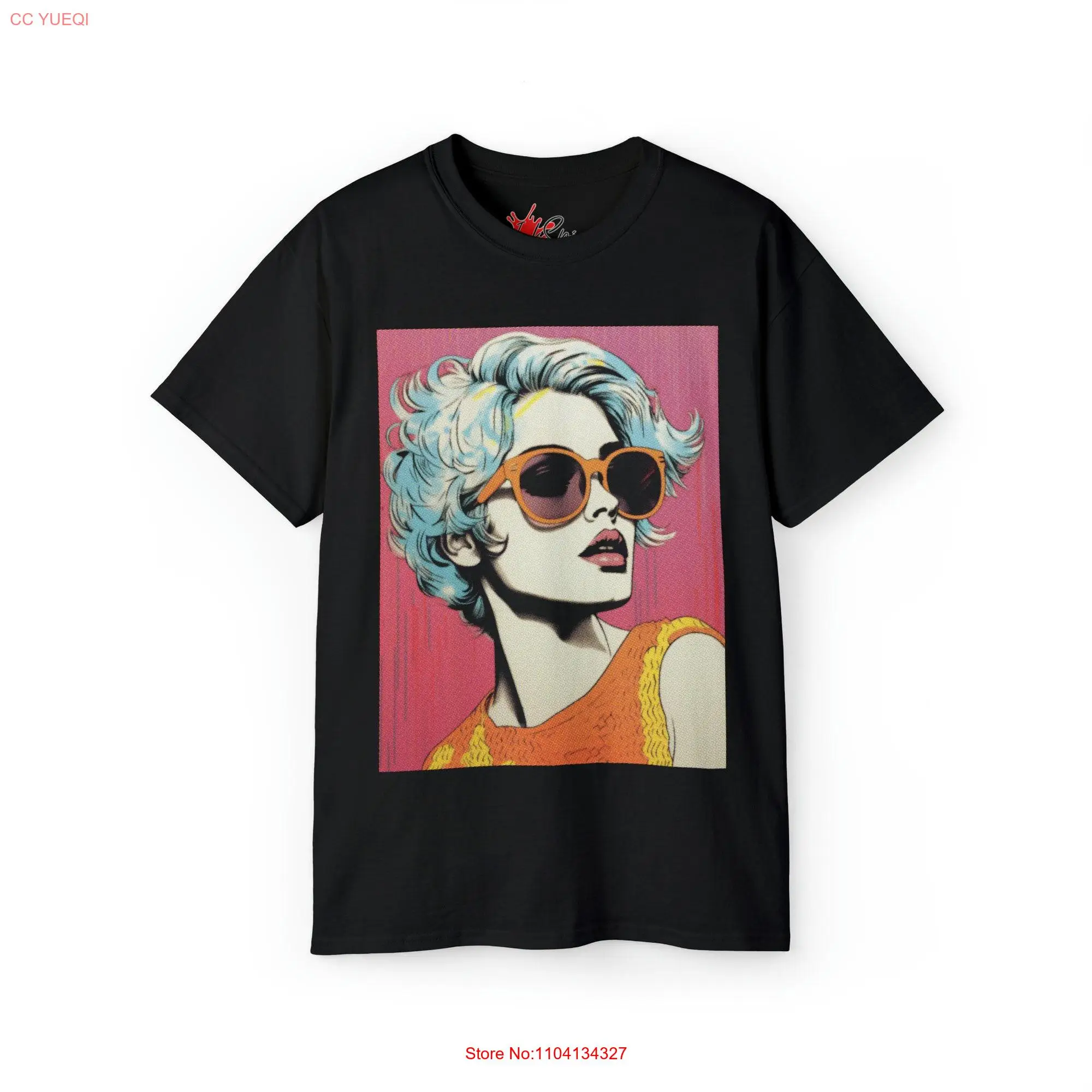 Pop Art Portrait 1950s Woman T Shirt long or short sleeves