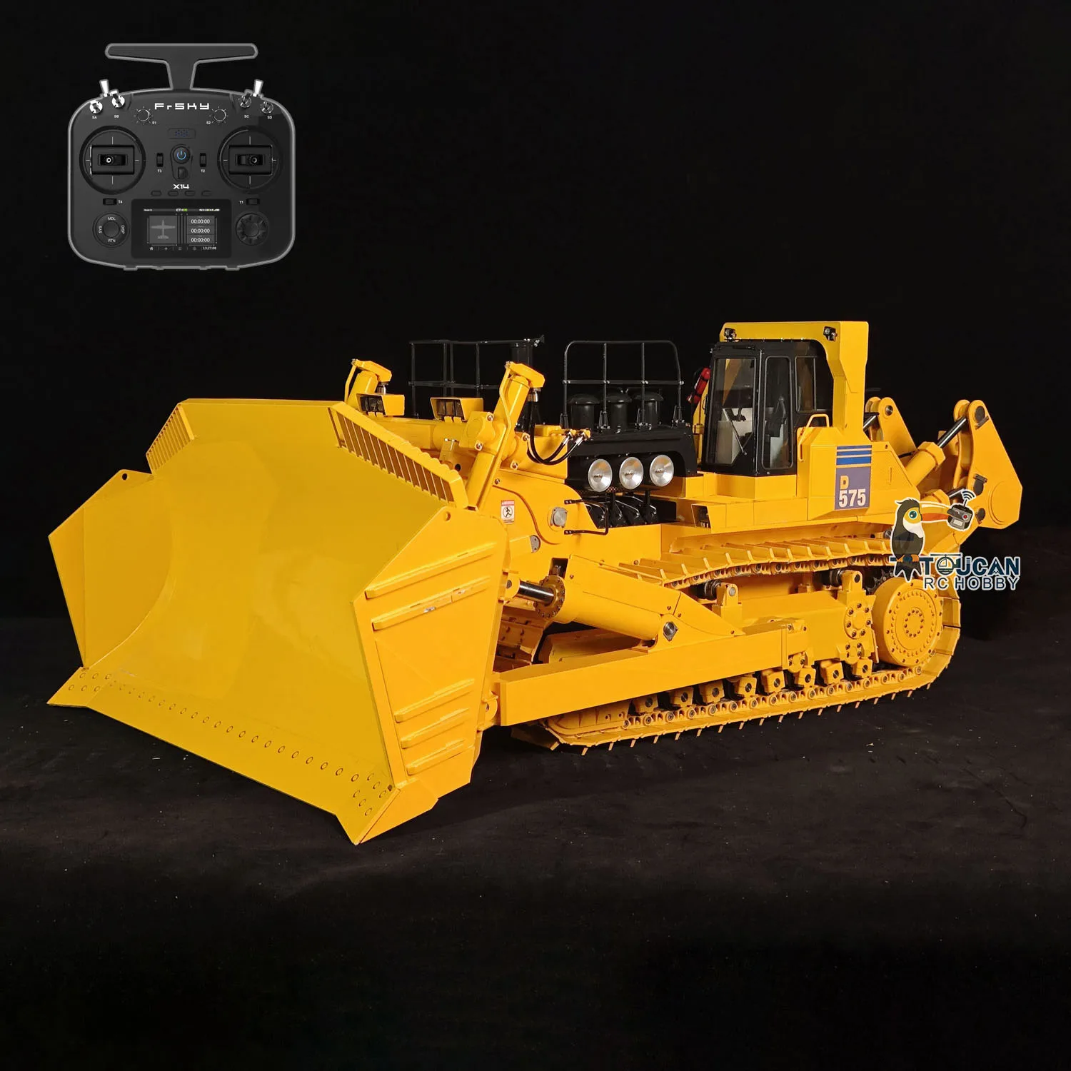 Bulldozer hydraulique JDM 575 RC, RapDuty 1/14, bulldozer en métal, camion, lumière, système sonore, modèle de jouets RC télécommandés X14, nouveau