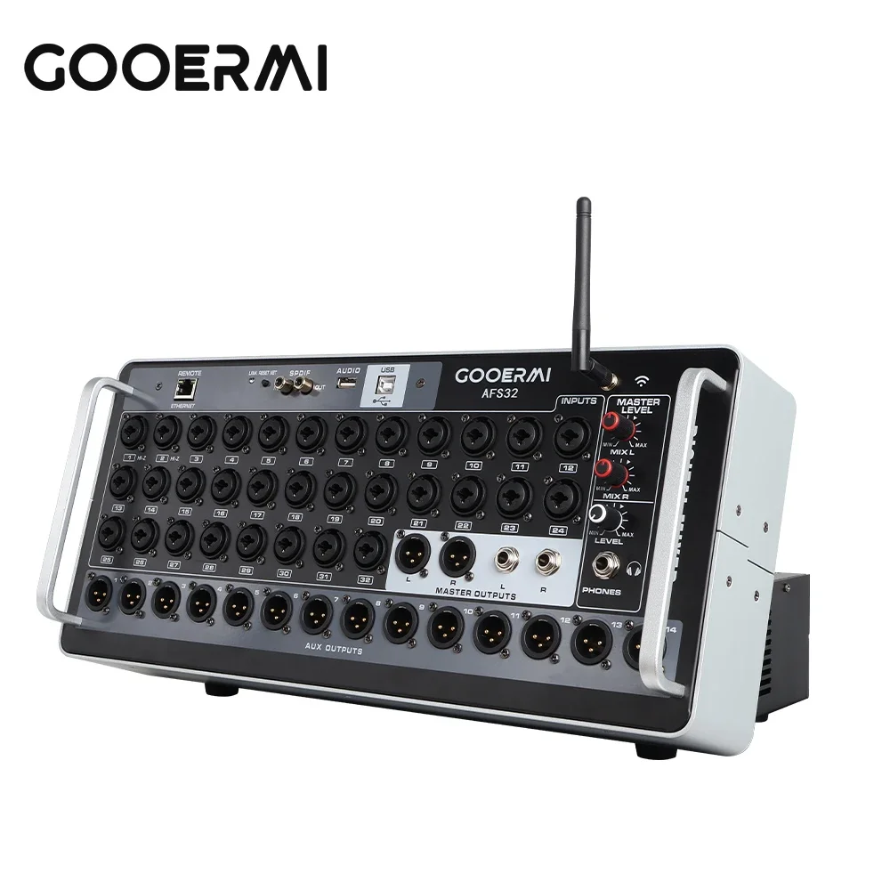 ASF32 Grey Sound Mixer 32 Channels Professional Digital Mixer Audio Mixer Rack with Ear Rack
