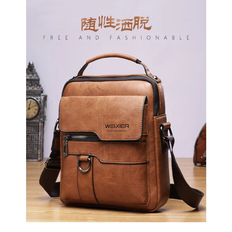 Bolsa crossbody masculina de alta qualidade bolsa de ombro retro mochila de negócios masculina bolsa de ombro casual bolsa de ombro