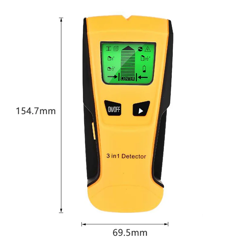 AB53 Cercatore scanner da parete Rilevatore da parete Metal detector da parete Trova borchie in metallo e legno Rilevamento cavo sotto tensione CA