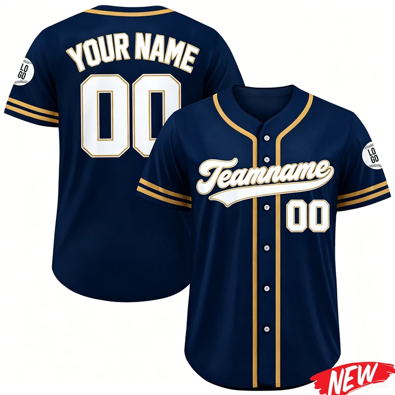 Personalized Baseball Jersey For Men Summer Outdoor Sports Button Shirt Custom Team Name Baseball Short Sleeve Oversized Shirt
