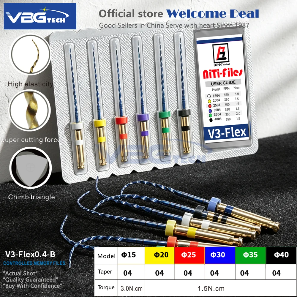 6Pcs/Pack Dental Files 31/25MM Root Canal Nitinol Rotary Universal Engine Endodontic Anti-Fatigue Constant Needle Dentistry Tool